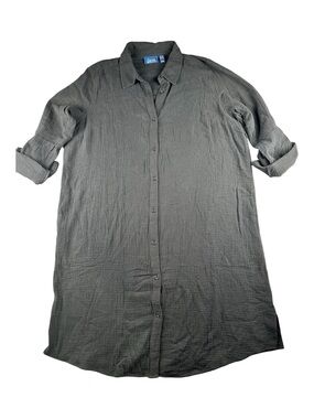 d &co Beach Cotton button front cover up loungewear poolside Sz L